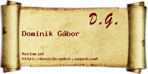 Dominik Gábor névjegykártya